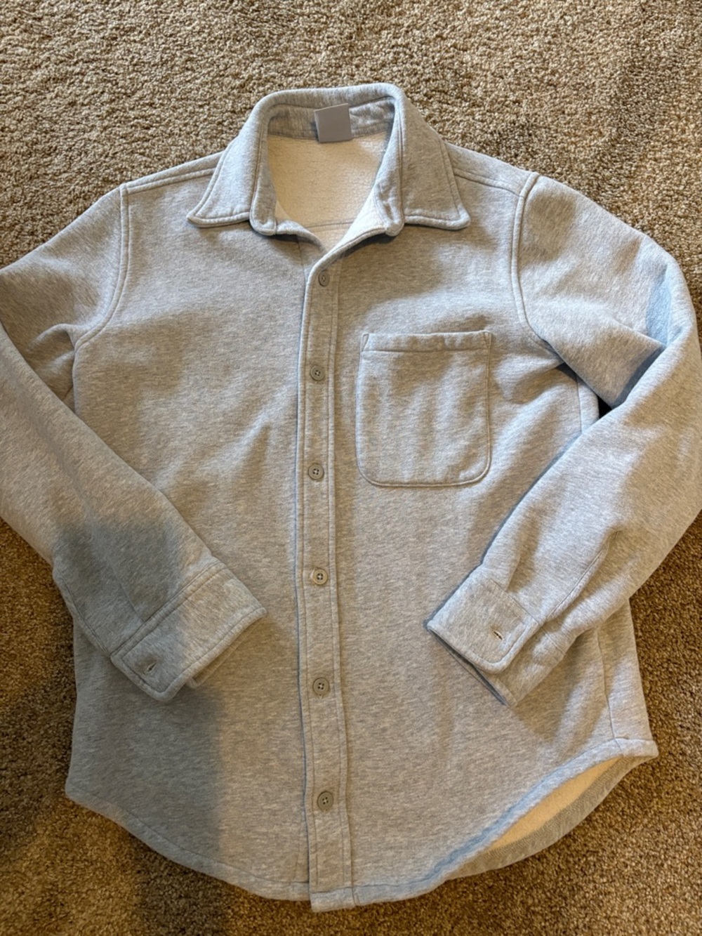 Women’s Aritzia TNA Light Gray Button-Front Sweatshirt Jacket